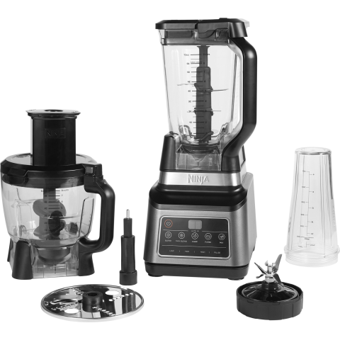 Robot de bucatarie Ninja 3-in-1 cu 5 programe Auto-iQ, BN800EU 1200 W, 3 viteze, bol de 1.8 l, bol de 2.1 l, cana de 0.7 l, negru/argintiu [1]