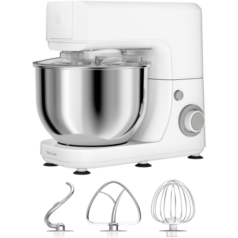 ELECTROCASNICE - RESIGILATE - Robot de bucatarie Tefal MasterChef Essential QB150138, 800W, capacitate bol inox 4.8L, 6 trepte de viteza, functie pulse, alb