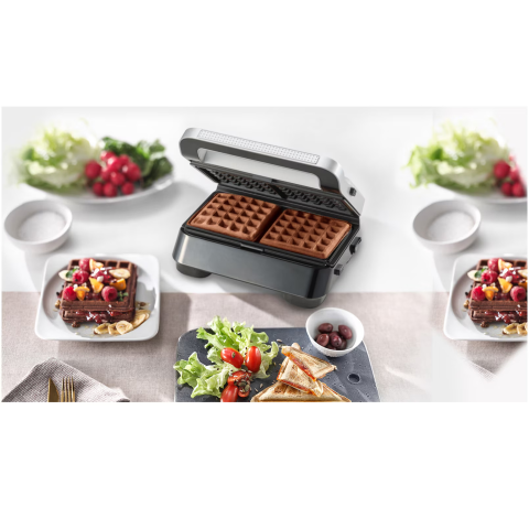 Sandwich-maker BRAUN SM5038, 800W, 3 seturi placi detasabile, invelis antiaderent premium, tava colectare grasime, argintiu-negru [3]