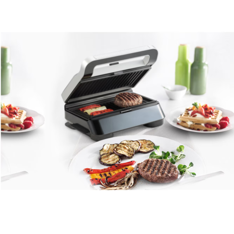 Sandwich-maker BRAUN SM5038, 800W, 3 seturi placi detasabile, invelis antiaderent premium, tava colectare grasime, argintiu-negru [2]