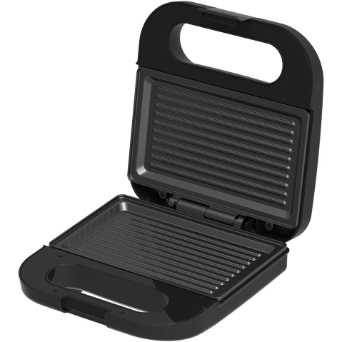 Sandwich maker HEINNER SILVERSTONE SM-K750FGSL, 750w, capacitate: 2 sandwich-uri, placi antiadezive fixe tip grill, silver [1]