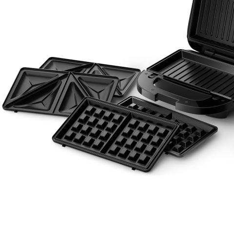 Sandwich-maker Philips HD2350/80 seria 5000, 750 W, Plite neaderente detasabile, Plitele de taiere si sigilare, 3 seturi de plite pentru panini, vafe si sandwich-uri, Leduri indicatoare, Sistem de blo [2]