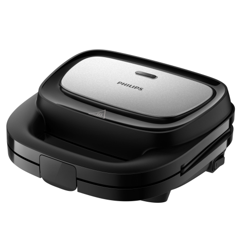ARTICOLE DIVERSE - Sandwich-maker Philips HD2350/80 seria 5000, 750 W, Plite neaderente detasabile, Plitele de taiere si sigilare, 3 seturi de plite pentru panini, vafe si sandwich-uri, Leduri indicatoare, Sistem de blo