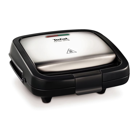 Sandwich-maker Tefal Croc Time SM193D34, 700 W, maner izolat termic, invelis antiaderent, Inox/Negru [1]
