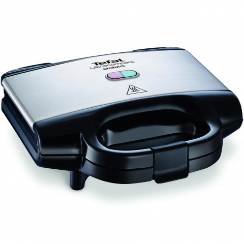 ELECTROCASNICE - RESIGILATE - Sandwich-maker Tefal SM157236, 700W, maner izolat, sistem de blocare, invelis antiaderent, Negru