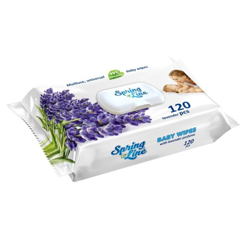 SCUTECE SI SERVETELE - Servetele umede cu Lavanda Spring Line Pop Up 120 bucati ambalaj cu capac