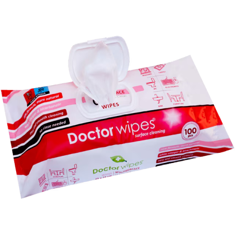 Curatenie si intretinere - Servetele umede Doctor Wipe's multisuprafete cu bicarbonat 100 buc