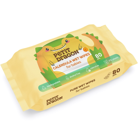 SCUTECE SI SERVETELE - Servetele umede Petit Dragon Calendula 80 buc