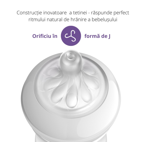 SANATATE SI WELLNESS - Set 2 biberoane Philips Avent Natural Response SCY670/02, cu dispozitiv anticolici AirFree, 125 ml, tetina care functioneaza ca sanul mamei, cu debit 2, tetina fara scurgeri, +0 luni, fara BPA, usor d