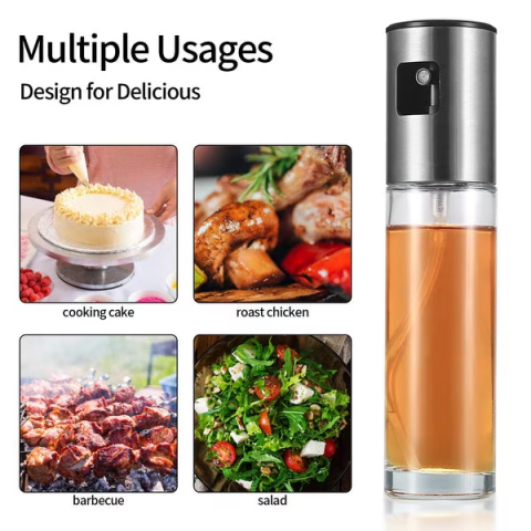 Set 2 Pulverizatoare Ulei/Otet 100ml, Recipiente din sticla transparenta, cu 7 accesorii [2]