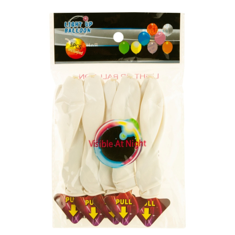 JUCARII - Set 5 baloane LED alb, 30cm, pentru petreceri
