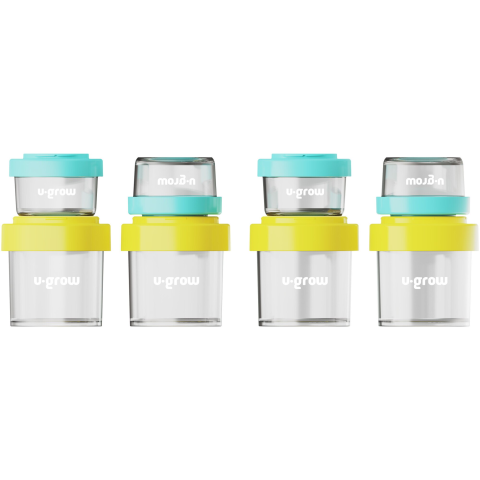 Set 8 recipiente cu capac pentru stocare hrana copii U-Grow, 4x80ml + 4x220ml [2]