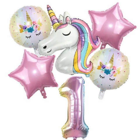 JUCARII - Set baloane cu Unicorn pentru Petreceri - 1 an
