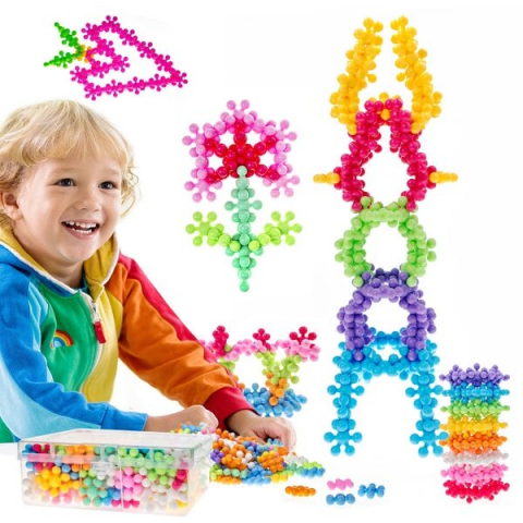 Set de constructie 170 piese, Doloowee, Interblocabile, Plastic rezistent, Jucarie educationala, Stelute multicolore, varsta 3+ [2]