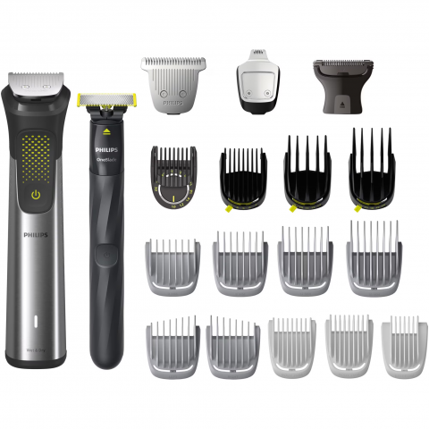 Set OneBlade & Aparat de tuns barba si parul 20 in 1 PHILIPS Multigroom All in One MG9553/15, tehnologie BeardSense si OneBlade, lame din otel cu auto-ascutire, 27 setari de lungime, rezistent la apa, [1]