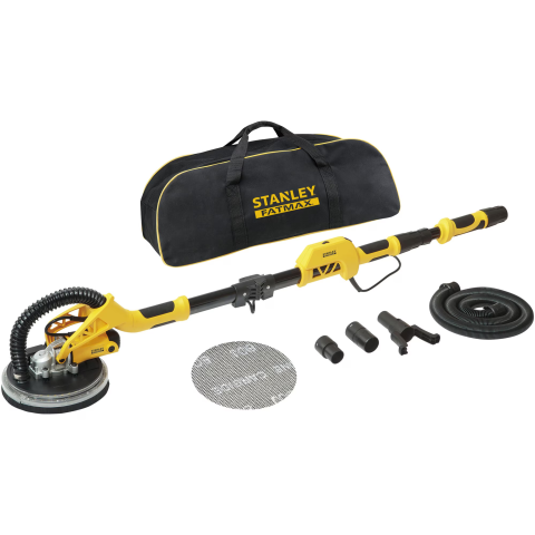 SISTEME DE VOPSIT SI SLEFUIT - Slefuitor electric profesional pentru pereti si plafon STANLEY FatMax SFMEE500S, diametru disc 225 mm, putere 750W, turatie variabila 600 - 1700 RPM, iluminare LED, maner extensibil pana la 180 cm, si