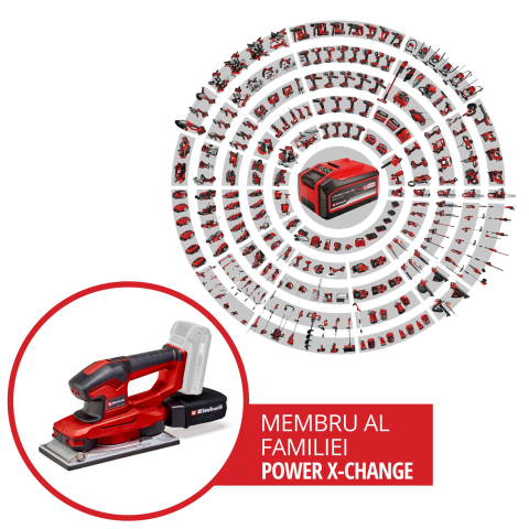 Slefuitor orbital pe acumulator Einhell PXC TE-OS 18/230 Li Solo,18 V,circuit oscilant 2.5 mm, suprafata slefuire 230x115 mm,fara acumulator si incarcator in setul de livrare [1]