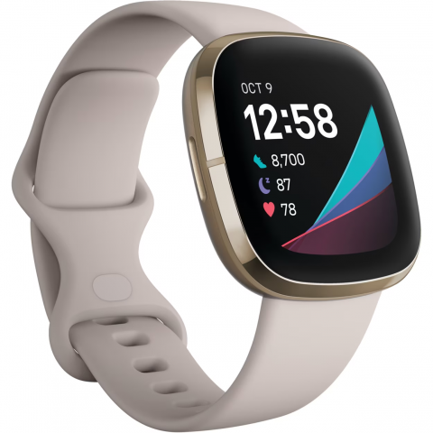 Smartwatch Fitbit Sense, Lunar White Soft Gold [1]
