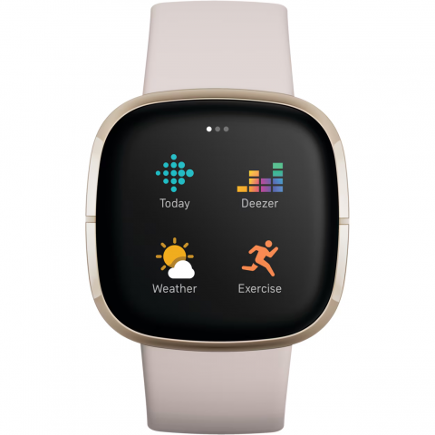 Smartwatch Fitbit Sense, Lunar White Soft Gold [3]