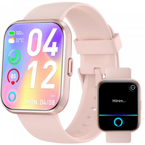 TELEFOANE SI SMARTWATCH-URI - RESIGILATE - Smartwatch Fitpolo, Ecran 1.8inch, Functii Fitness multiple, 110 Moduri Sport, Masurare Ritm Cardiac, Pedometru, Bataile inimiii, SpO2, Waterproof IP68, Compatibil iOS si Android, roz