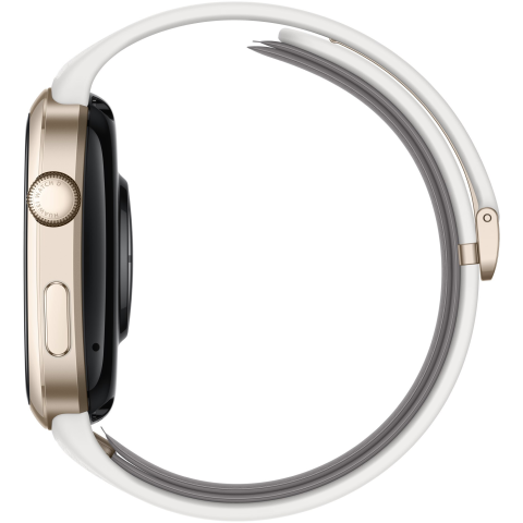 Smartwatch Huawei Watch D2, Gold aluminum alloy Case, White Composite Leather Strap [5]