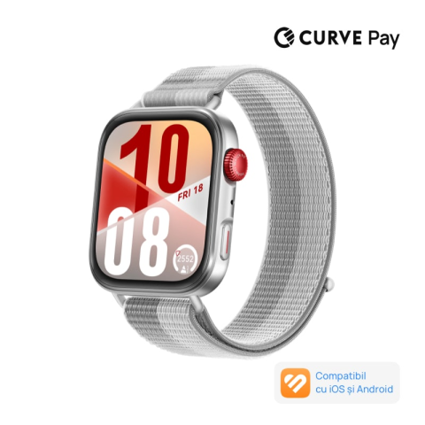 TELEFOANE SI SMARTWATCH-URI - RESIGILATE - Smartwatch HUAWEI Watch Fit 4, Silver Body with Silver Woven Strap