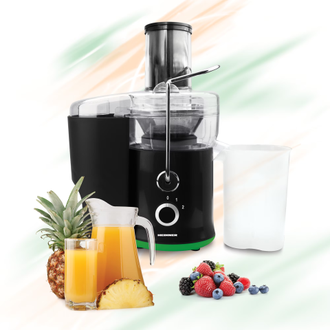 Storcator de fructe si legume Heinner HSF-600BK, 600 W, Recipient suc si pulpa, Negru [1]
