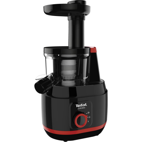 ELECTROCASNICE - RESIGILATE - Storcator de fructe si legume Tefal ZC150838 Juiceo, 150 W, 80 Rpm, presare la rece, 1 filtru, Rosu/Negru