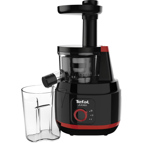 Storcator de fructe si legume Tefal ZC150838 Juiceo, 150 W, 80 Rpm, presare la rece, 1 filtru, Rosu/Negru [1]
