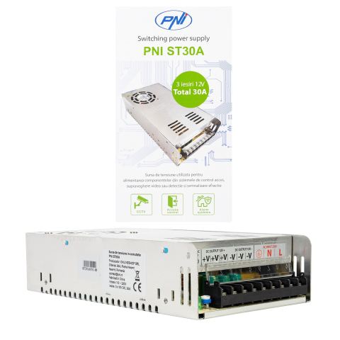 Sursa de tensiune in comutatie PNI ST30A, 12V, 30A, 360W, functii protectie [4]