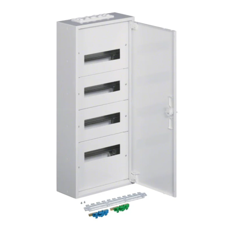 RESIGILATE - Tablou electric metalic incastrat, 48 module (4x12), usa opaca, Hager