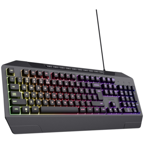 Tastatura Gaming Trust GXT836 EVOCX, membrană, iluminare LED RGB, 12 taste media, anti-ghosting, PC, laptop, negru [3]