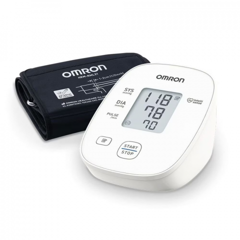 Articole Sanatate si Wellness - Tensiometru complet automat de brat Omron M300, Tehnologie IntelliSense, Afisaj LCD, Adaptor AC, Alb