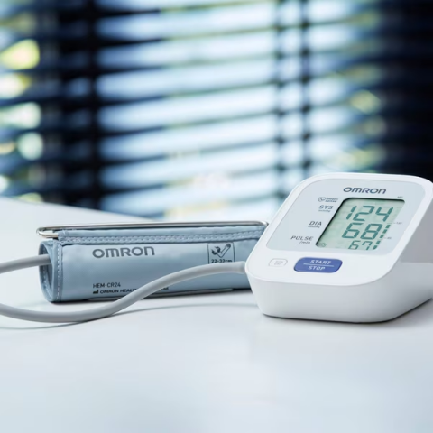 Tensiometru de brat complet automat Omron M2, Tehnologie Intellisense, Aparat validat clinic, Alb/Gri [1]