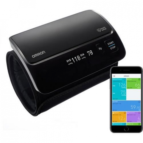 TENSIOMETRE MEDICALE - Tensiometru de brat Omron EVOLV, All -In-One, Bluetooth, Oled Display, 22-42cm, App, Negru, HEM-7600T-E