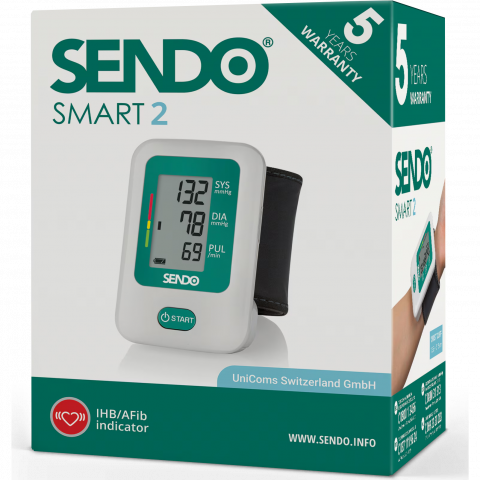 Tensiometre Medicale - Tensiometru de Incheietura Sendo Smart 2, Digital, Compact, Cutie de Protectie Inclusa