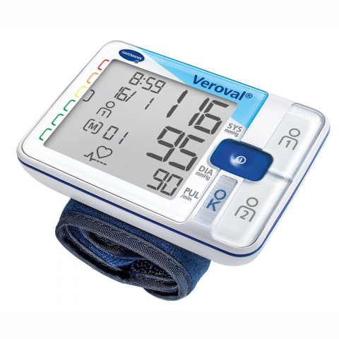 Articole Sanatate si Wellness - Tensiometru pentru incheietura Veroval, Detectie aritmie, Display XXL, 2 x 100 memorii, Alb