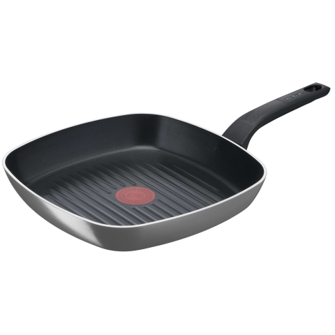 TIGAI SI VASE PENTRU GATIT - Tigaie grill Tefal Easy Plus, 26X26 cm, invelis antiaderent din titan, indicator Thermo-Signal, negru