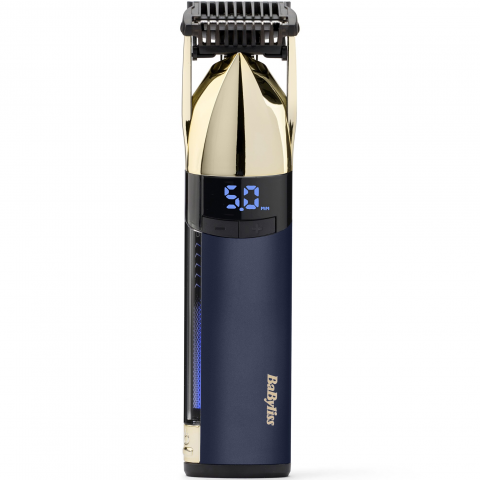 Trimmer BaByliss Super-X Metal Gold & Navy Stubble S992E, autonomie 90 min, ecran LED, lame din titan, motor High Torque ultra-performant, auriu/ albastru marin [1]