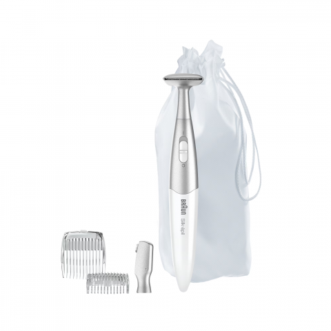 Trimmer Braun Silk-e´pil FG1100 3 in 1, 4 accesorii, Saculet pentru voiaj, Roz [1]