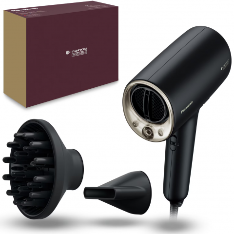 Articole Hair-Styling - Uscator de par PANASONIC EH-NA0J-N825 cu nanoe™ MOISTURE+ si Ioni Minerali, detectie si reglare automata a temperaturii, 1600W, 4 moduri de utilizare si 3 trepte de reglare flux aer, negru