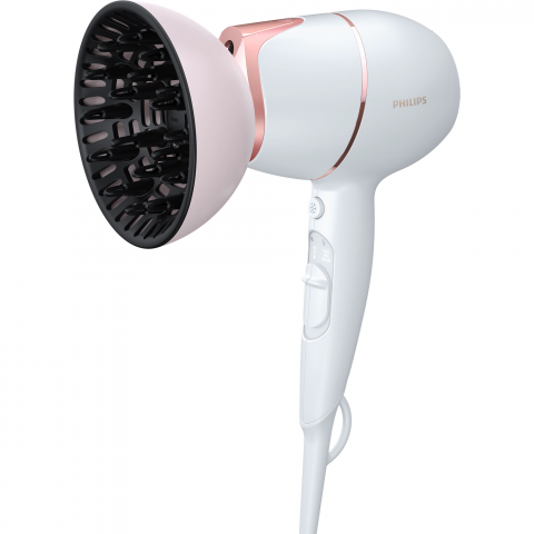 Uscator de par Philips Prestige BHD628/00, senzor SenseIQ, 2 setari viteza, 3 moduri presetate de uscare, ingrijire cu ioni, design compact, difuzor de volum, cap de coafare 11 mm, cap de uscare, 1800 [3]