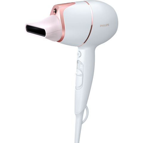 Uscator de par Philips Prestige BHD628/00, senzor SenseIQ, 2 setari viteza, 3 moduri presetate de uscare, ingrijire cu ioni, design compact, difuzor de volum, cap de coafare 11 mm, cap de uscare, 1800 [2]