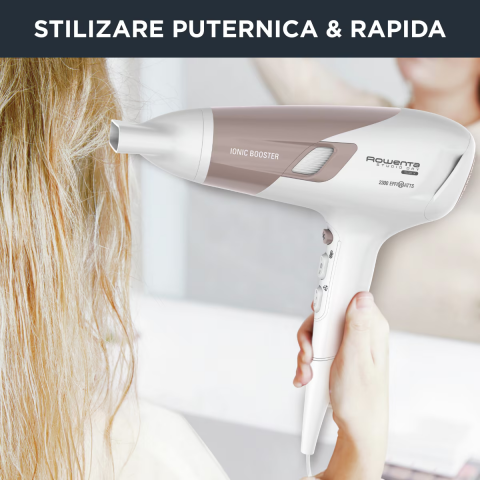 Uscator de par ROWENTA Studio Dry Glow CV5830F0, 2300W, 6 trepte viteza, tehnologie Thermo Control, alb [4]