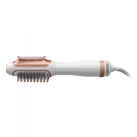 Uscator de par si perie cu aer cald Rowenta Reverso 2 in 1 CF9820F0, 2 trepte de viteza/temperatura, husa transport inclusa, alb & auriu [2]