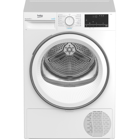 MASINI DE SPALAT SI USCATOARE RUFE - Uscator de rufe Beko B3T67230, 7 kg, Clasa D, Pompa de caldura, SteamCure, Hygienic Dry, Recycled Dry, Alb