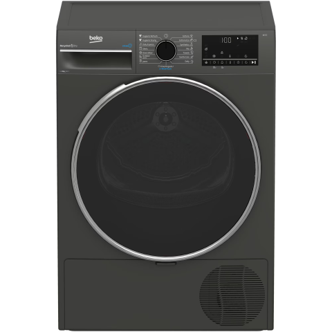 MASINI DE SPALAT SI USCATOARE RUFE - Uscator de rufe BEKO B3T68239MG EU, 8 kg, 15 programe, Aquawave, Pompa de caldura, Clasa D, gri inchis