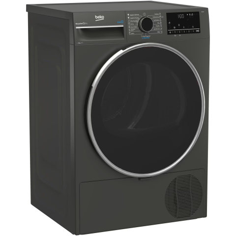 Uscator de rufe BEKO B3T68239MG EU, 8 kg, 15 programe, Aquawave, Pompa de caldura, Clasa D, gri inchis [4]