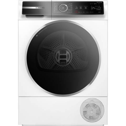 MASINI DE SPALAT SI USCATOARE RUFE - Uscator de rufe Bosch Seria 8 WQB245B0BY, Pompa de caldura, 9 kg, 15 programe, Touch control, Home Connect, Condensator cu autocuratare, Iluminare interioara, AntiVibration, Smart Dry, AutoDry Technol