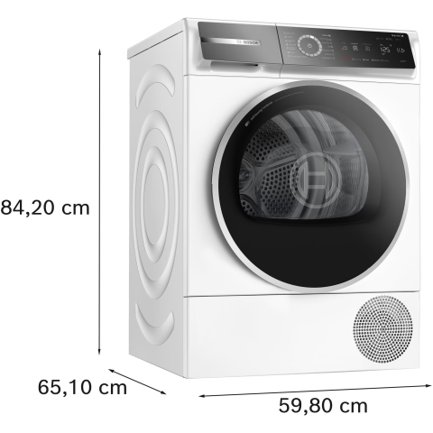 Uscator de rufe Bosch Seria 8 WQB245B0BY, Pompa de caldura, 9 kg, 15 programe, Touch control, Home Connect, Condensator cu autocuratare, Iluminare interioara, AntiVibration, Smart Dry, AutoDry Technol [5]